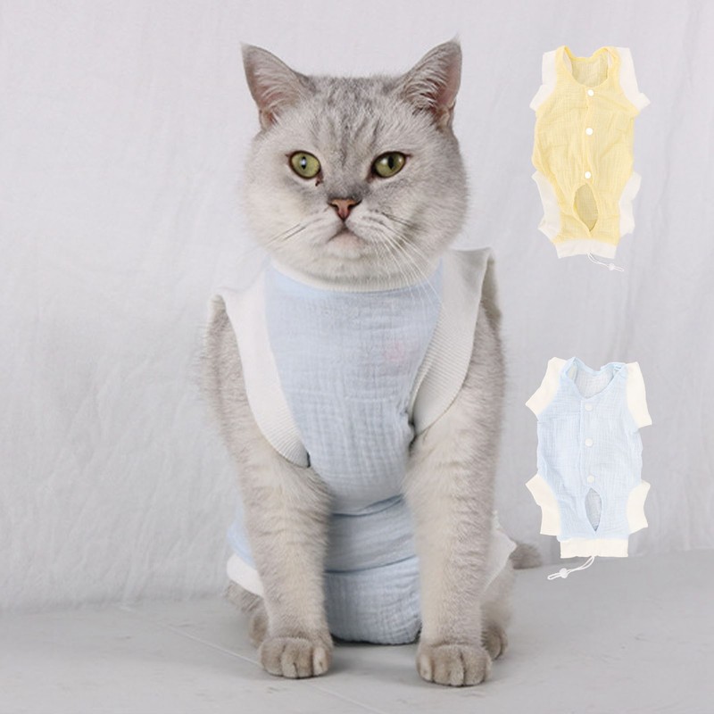 Cat Recovery Suit Breathable Prevent Licking Wound Protection Cat Postoperative