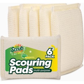 SCRUBIT - 6 Scrub Sponges Kitchen by SCRUBIT, Multi-Purpose Scouring Pads, Non-Scratch Cleaning Sponges for Dishes, Pots & Non-Stick Cookware - Long Lasting Dish Scrubbers for Kitchen, Bathroom & More