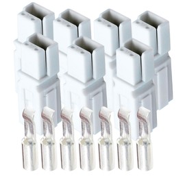 30 Amp Anderson Powerpole Connectors, PP15 to 45, White, w/12-16 AWG Heavy Duty Contact 30A, 600V (Pack of 7)