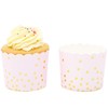 50 Pack Gold Polka Dot Paper Baking Cups, Pink Cupcake