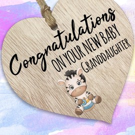 Grandparents to Be Gifts - It's a Girl Hanging Wooden Heart Sign Plaque for Nanny Grandad - Light Wood Hearts, Parents to be Gifts, Mummy to be Gift, Baby Reveal Gift, Baby Shower Keepsake Ideas