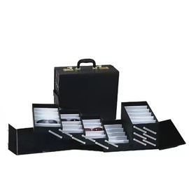 Fetcoi Sunglasses Organizer, Sunglasses Slots Display Cases, Portable Lockable Glasses Collector Storage Box Suitcase Eyeglasses Display Case with 8 Drawers, 48 Slots