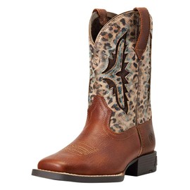 Ariat Unisex-Child Koel VentTEK Western Boot Spiced Cider/Metallic Leopard 8