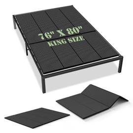 Voyla Upgraded S-Curved Rib Bunkie Board King Size 76"x 80" 10mm Heavy Duty Under Mattress Bed Support Slats - Breathable, Noise Minimizing, Moisture Resistant Bunkieboards