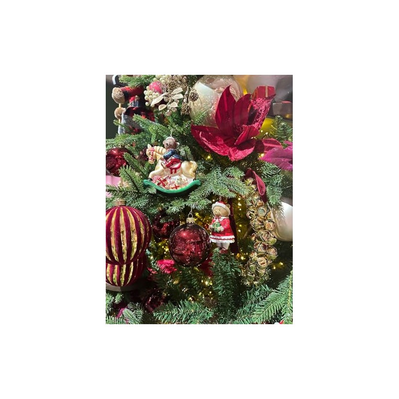 Decoris Weihnachtskugel aus Glas, Bordeauxrot, 8 cm