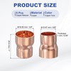 PATIKIL 5Pcs Copper Reducer 3/4" x5/8" ID Reducing Copper Coupling