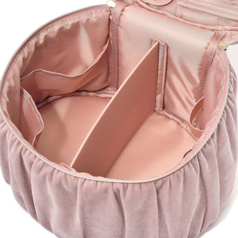 Francfranc Large Velour Ribbon Vanity Pouch, Pink