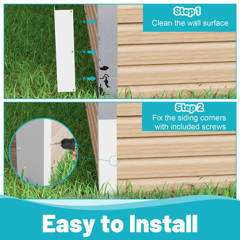 Chiligent Aluminum Siding Corners, 15.8" x 3.4" Siding Corner Protectors,