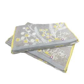 Imabari Towel, Taoyaka Flower Pattern, Face Towel, Certified 2 Piece Set, Water Absorbent, Made in Japan, 100% Cotton (Mimosa, Face Towels, 2 Pieces)