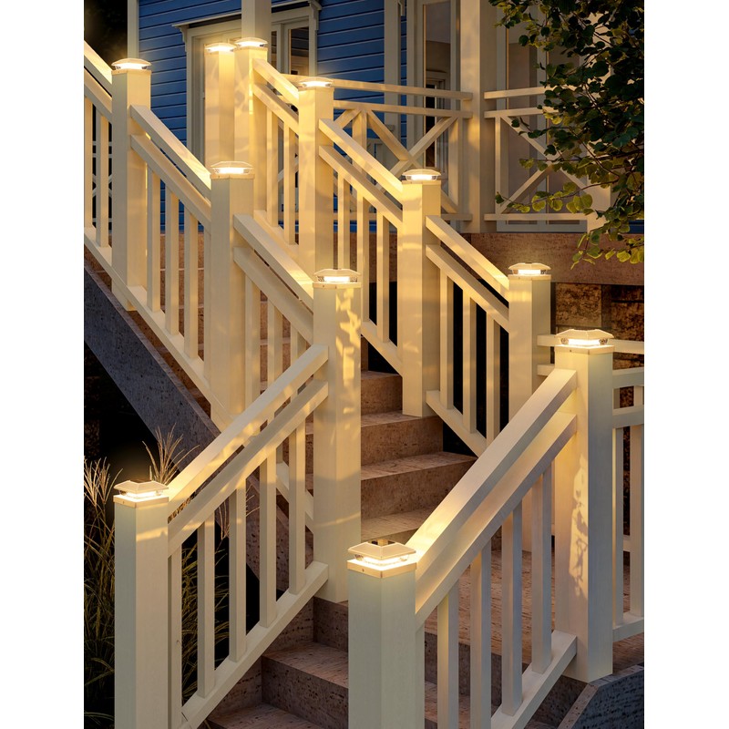VOLISUN 4x4 Solar Fence - Post Lights 12pack, Post Cap