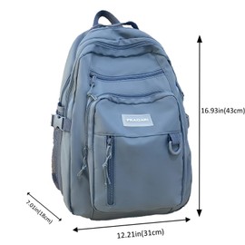 PRAGARI Kids Backpack for School Cute Aesthetic Blue Backpack Girls Student Bookbag Women Travel Lightweight Book Bag