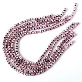 Gold Stone Firefly Glass Series Beads, Length 15.7 inches (40 cm), Pink, Dragonfly Stone, Okinawa, 0.2 inches (6 mm)