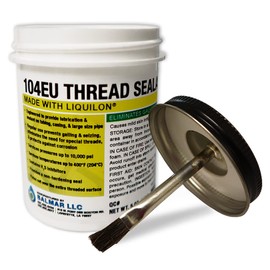 Liquid-O-Ring 104EU Thread Sealant for Large Threaded Connections – Safe on Plastic, High Pressure, Water Repellant, Made in The USA (5oz Brush Top Can)