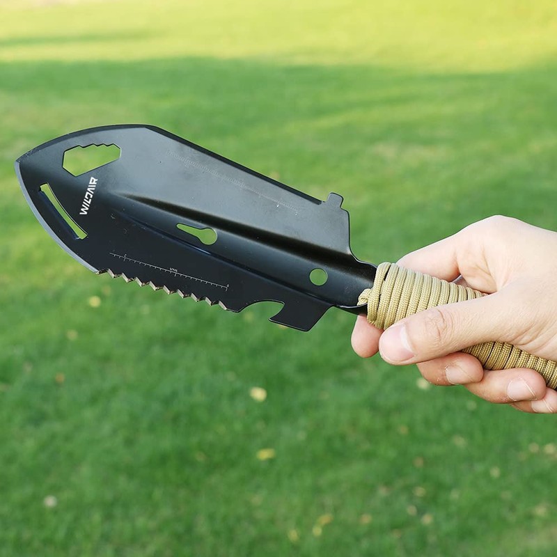 WILDAIR Camping Shovel Multifunctional 7 in 1 Survival Multitool Small