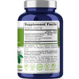 NusaPure Jiaogulan 20:1 Extract, 450 mg Equivalent to 9,000mg 180 Veggie Capsules (Vegetarian, Non-GMO, Vegan) Gynostemma Pentaphyllum