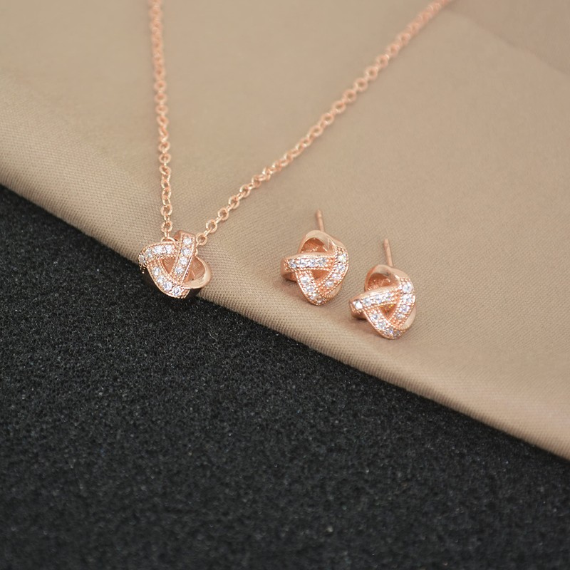 MOLIDAY Conjunto de collar y pendientes de tuerca con diseño