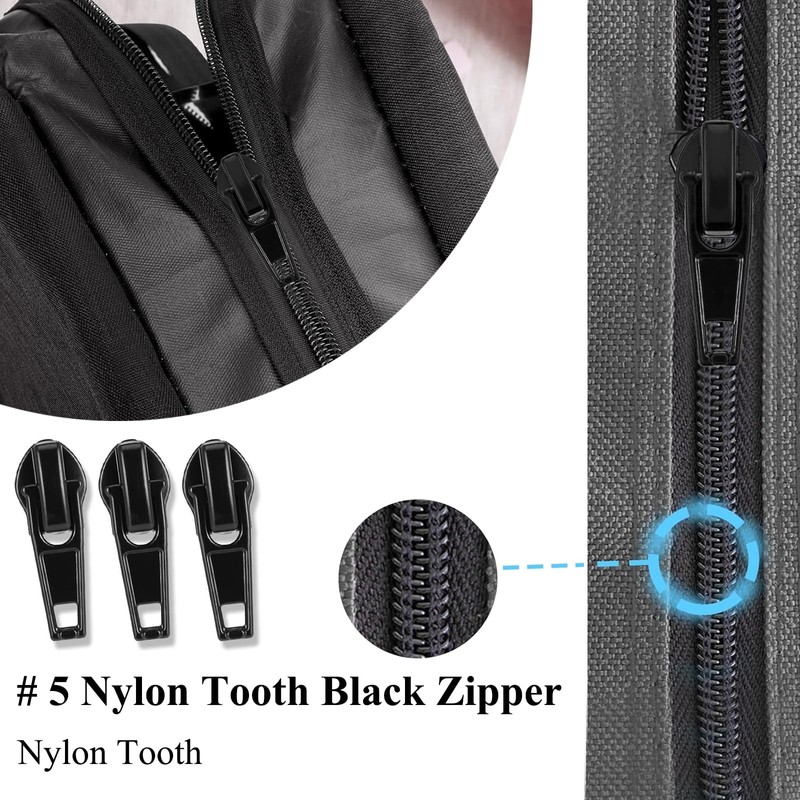 wimony 57 Pcs Metal Zipper Replacement Repair Kit,Universal Zipper Pulls