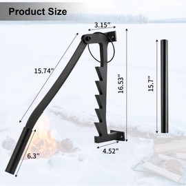 Wall Mounted Wood Splitter, Wall Mounted Firewood Splitter Heavy Duty, Portable Manual Log Splitter with Extended Handle & Short Handle, Kindling Splitter Wood for Camping, Household, Indoor, Outdoor