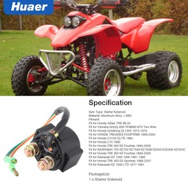 Relé de solenoide de arranque, interruptor de relé de arranque profesional, reemplazo de solenoide de relé de arranque duradero para Goldwing GL1000 / TRX400EX / C70 / 300