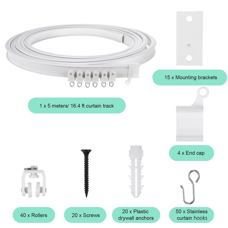 Curved Ceiling Curtain Track Bendable Mount for Curtain Rail Bunk
