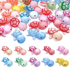 Quilax 100Pcs Luminous Mini Resin Turtles, Luminous Resin Sea Turtle Miniatures, Tiny Resins Animals, Mini Turtles Aquarium, Resinn Tortoise for Garden Fish Tank Micro Landscape