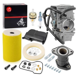 Carburetor Carb and Air Filter Foam Intake Manifold Compatible with YAMAHA 1987-1998 Big Bear 350 1987-1995 Moto 4 YFM350ER 1996-1998 Kodiak 400