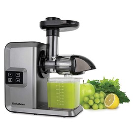 Chef’sChoice Juicer Cold Press Masticating with Quiet Motor Digital Controls Anti-Clog Reverse Function For Juicing Fruits Vegetables and Greens, 150-Watts, Silver