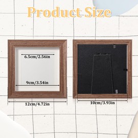 4x4 Shadow Box Picture Frame Small Shadow Box Frame Display Case Picture Frames Made of Solid Wood to Hang Memory Sports Memorabilia, Medals, Wedding, Pins, Awards, Tickets and Photos