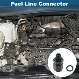 A ABSOPRO Male Flare Reducer Hose Fitting Adapter AN6-1/8NPT Fuel Line Connector Aluminum Black