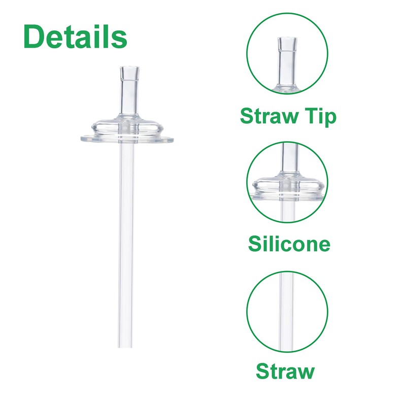 Replacement Straw Kit Compatible with Grosmimi Stage 2, Soft Silicone,