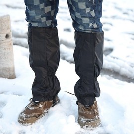 Outdoor winter long double banding black sand protection spats Black 2ea