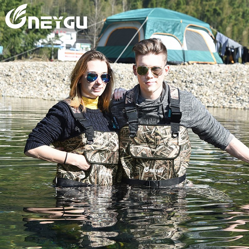 NEYGU 5mm Neoprene Waders with 1500g Weight Rubber Boots