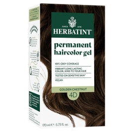 Herbatint Permanent Hair Dye For Women - 4D Golden Chestnut - For Up To 100% Gray Coverage of Resistant Gray Hair - Ammonia-Free, Alcohol-Free & Vegan - Salon Influenced Hair Color 5.75 fl oz