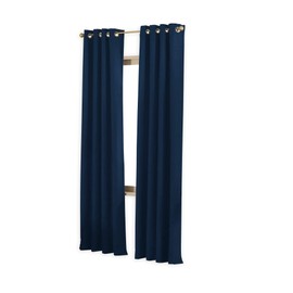 Curtainworks Cameron Grommet Curtain Panel, 50 by 84", Navy