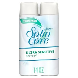 Gillette Satin Care Gel de afeitado ultra sensible para mujer, paquete de 2, 7 onzas cada uno, sin frangrancia