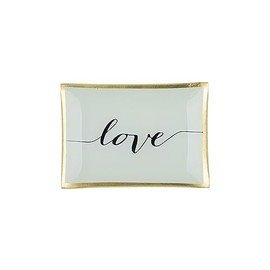 Gift Company Love Plates Glass Plate M, Love, White, 10 x 0.8 x 14.2 cm