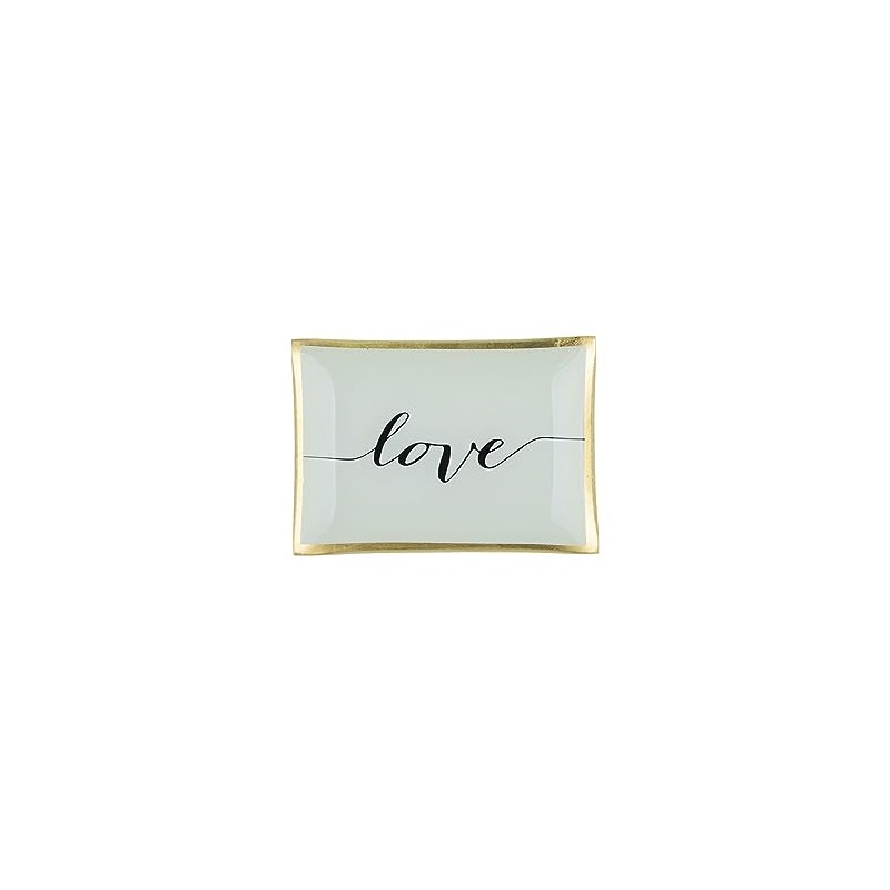 Gift Company Love Plates Glass Plate M, Love, White, 10