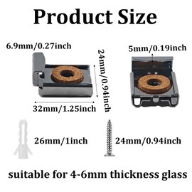 Runseaway 2 Sets (8 Pieces) Mirror Hanger Clips Set, Metal Spring Loaded Unframed Mirror Mount Clips with Screws and Anchors for Easy Installation(Silver)