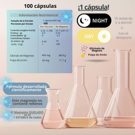 Glicinato de Magnesio Quelado | Con Pulpa de Limon | 4 veces más absorbible | Para 100 días