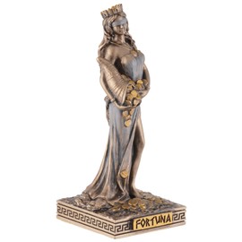 VOGLER Joh. Vogler GmbH Greek Goddess Fortuna with Horn of Fountain, Miniature, Made of Artificial Stone, Painted with Bronze Paint by Veronese