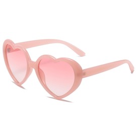 YAMEIZE Trendy 90s Polarised Love Heart Sunglasses for Women Men Heart Retro Heart Shape Glasses Vintage Coloful Funny Party Outdoor, pink, Unit size