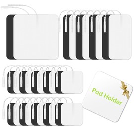 30 Pieces TENS Unit Replacement Pads, Multiple Sizes TENS Unit Pads with Pad Holder, Reusable and Self-Adhesive Electrodes Pads Compatible with AUVON TENS 7000 EMS Machine (Latex-Free, NonIrritating)