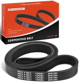A-Premium Heavy-Duty Serpentine Drive Belt Compatible with Ford, IC Corporation, International Harvester & Kenworth Cars - F-650, F-750, CE Commercial, CE Integrated, 3200, 4200, RXT, W900, & More