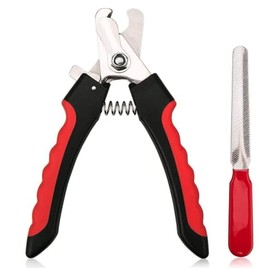 CortaÚñas + Lima para Perros y Gatos, Diferentes Colores, Excelente Calidad. (Rojo, Chico)