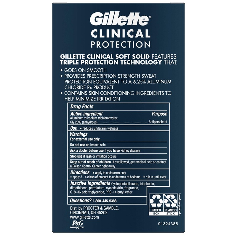 Gillette Gillette Clinical Anti-Perspirant Deodorant, Ultimate Fresh Advanced Solid 1.70