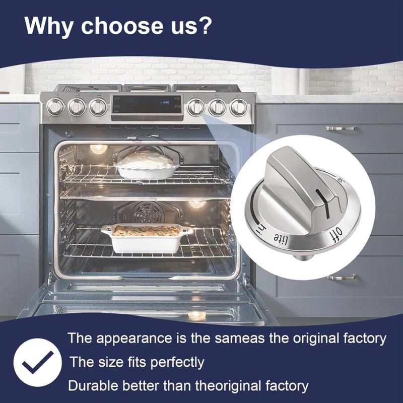 For Frigidaire 5PCS Fit for Gas Range Knobs Stove Parts
