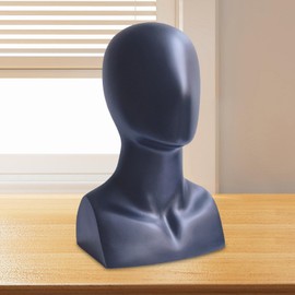 perfeclan Schaufensterpuppenkopf -Perücken -Display, multifunktional, professionell, Halter für Halskette Perückenausstellungshause und Reisen, Schwarz