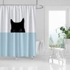 Cat Shower Curtains, Polyester Fabric Bath Decor Shower Curtain with