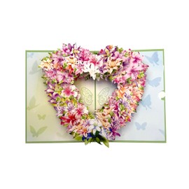 CawrdWhish Greeting Cards Butterfly Flower, Forever Flower Bouquet 3D Pop Up Birthday Gifts for Women Wife Mom Daughter Sister Aunt Grandmother, Anniversary Card, With Envelope