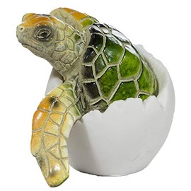 Cute Things Adorable Baby Sea Turtle Hatching from Egg 3 Inch Tall Figurine (Green)